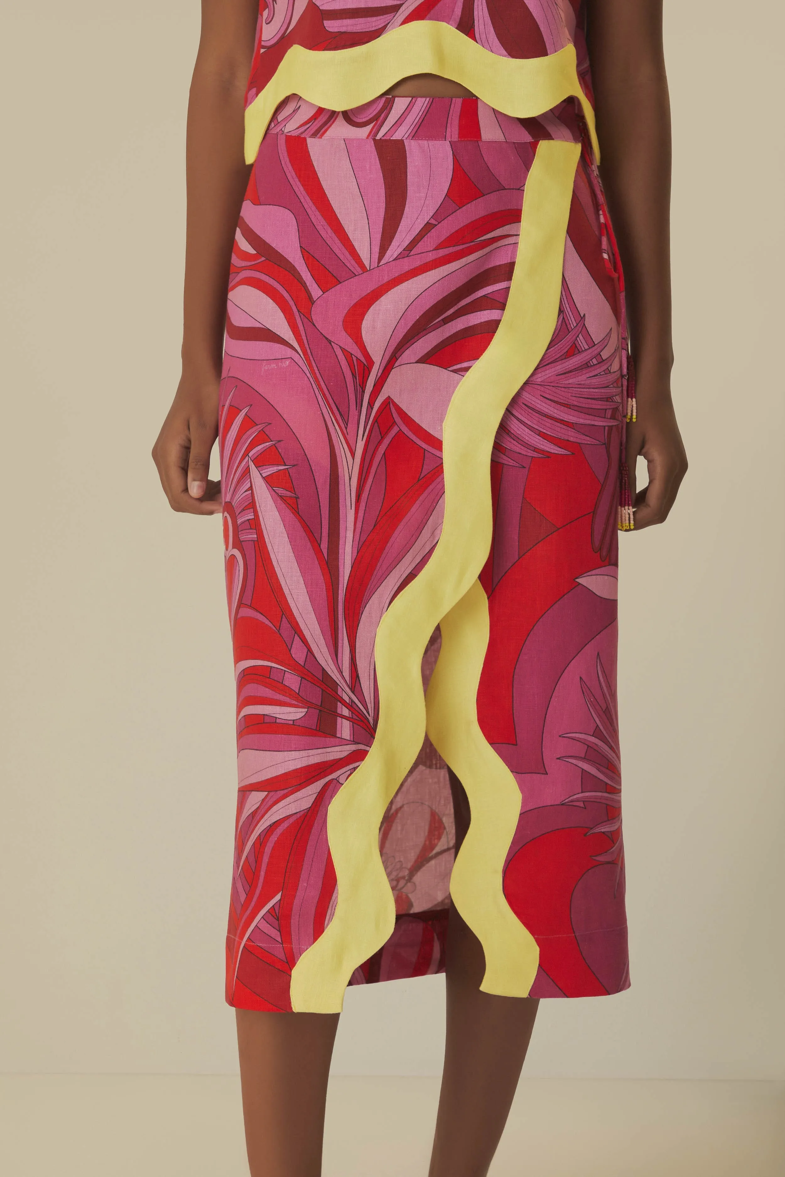 Red Endless Summer Wrap Skirt Retro Style