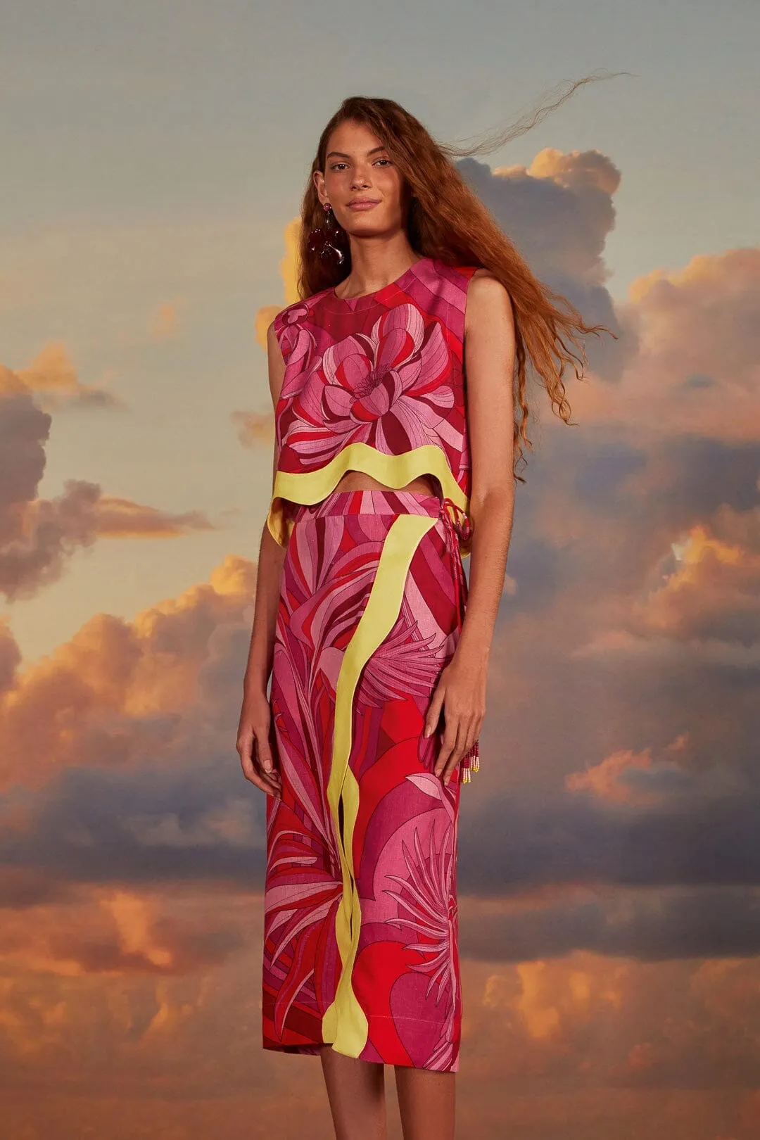 Red Endless Summer Wrap Skirt Chic Fit