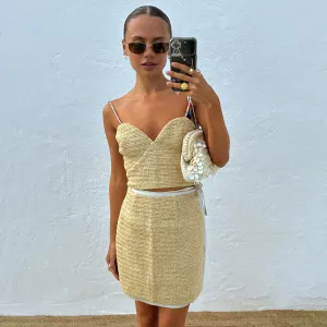 Raffia Wrap Skirt Stretchy High Elasticity Material