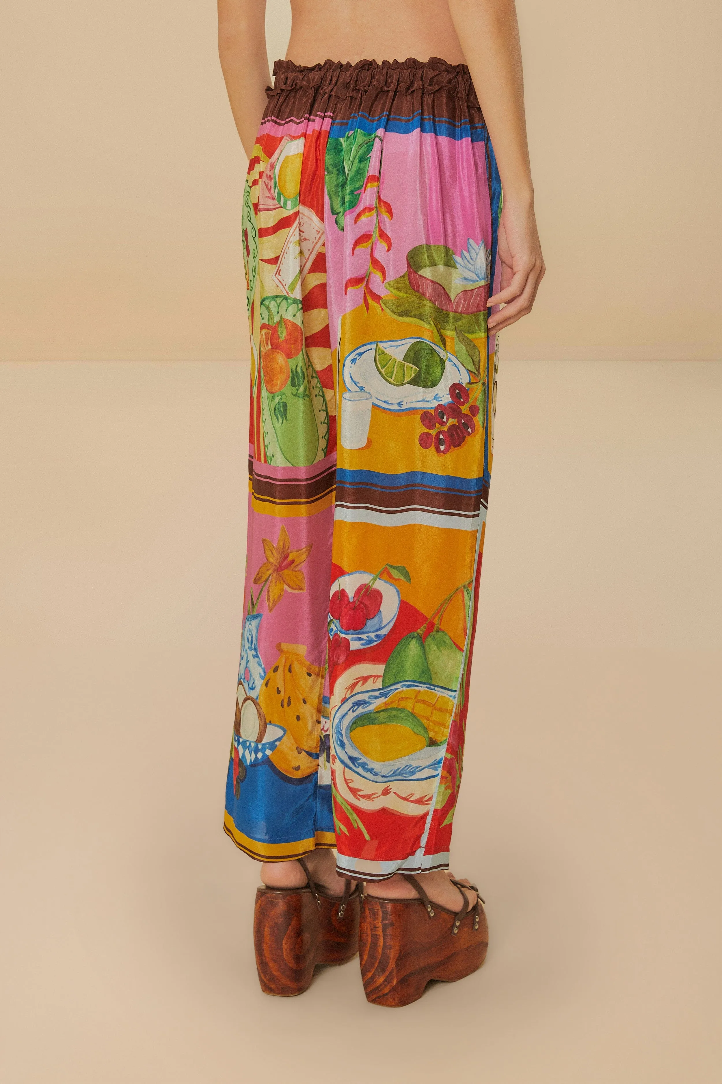 Multicolor Summer Picnic Low Waist Pants Durable Fit