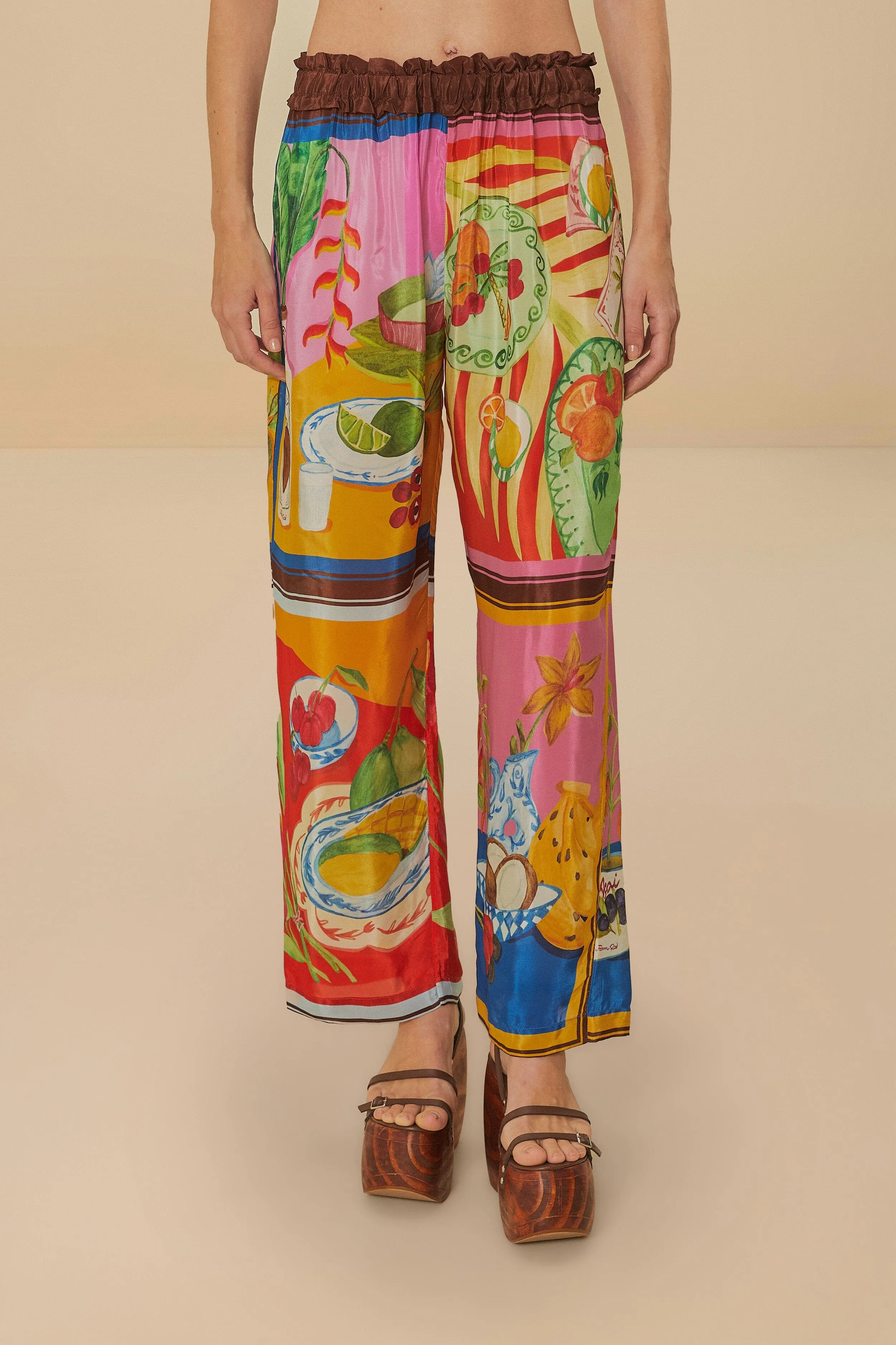 Multicolor Summer Picnic Low Waist Pants Timeless Appeal High-waisted fit