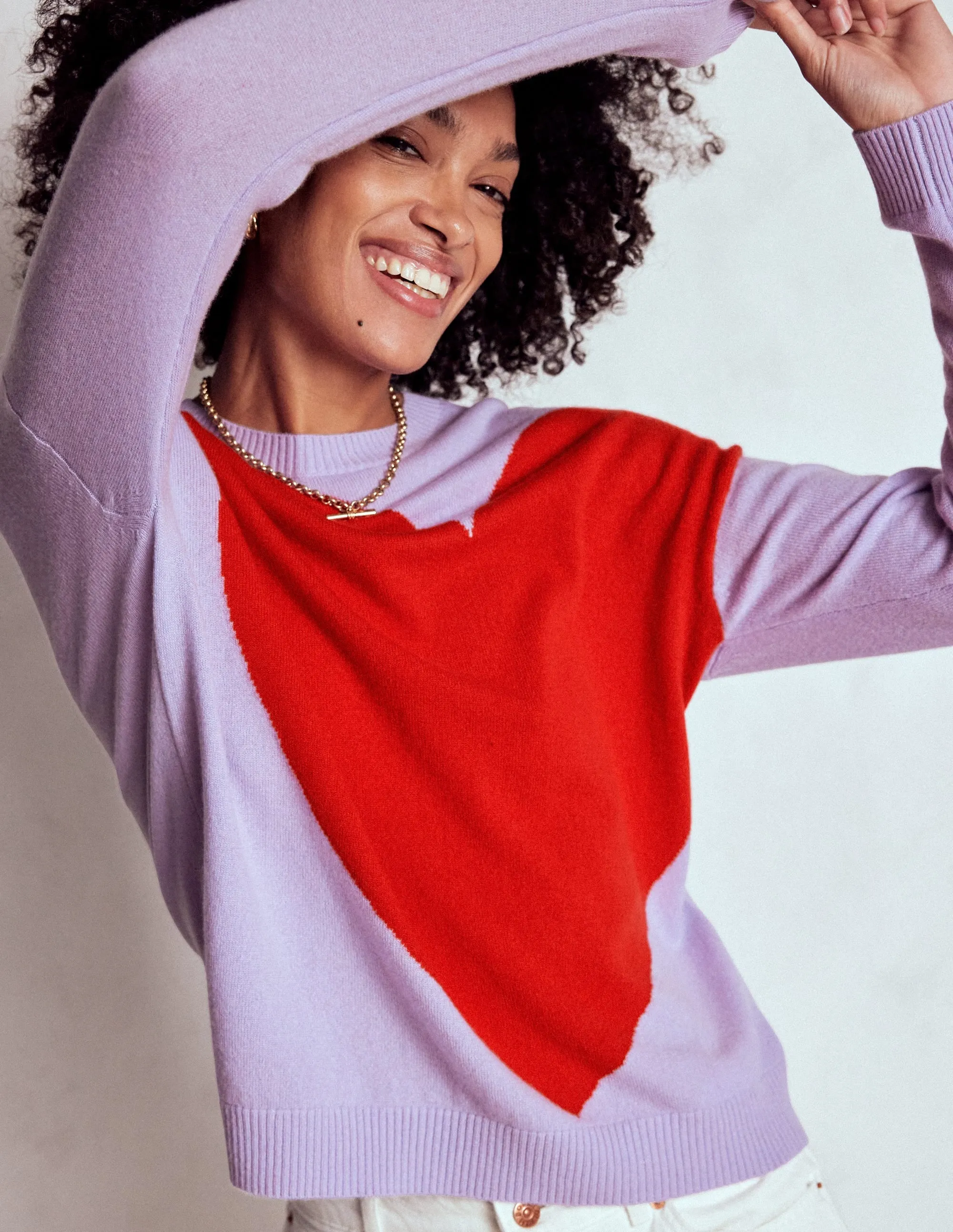 Reinforced Hemline Lydia Cashmere Jumper-Purple Heart