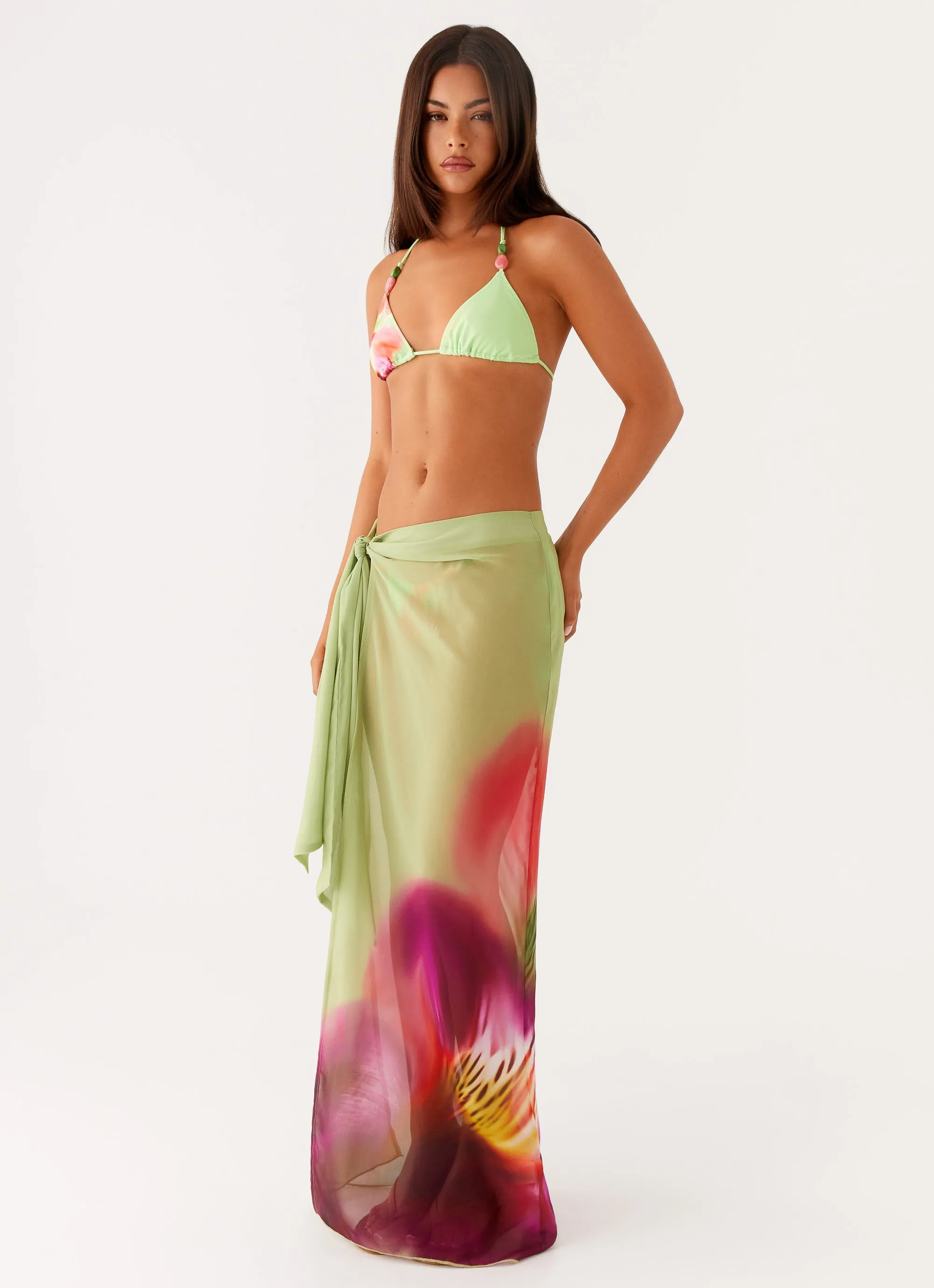 Low Tide Sarong Maxi Skirt - Green Tropical Water Adventures Sun Protection Wear