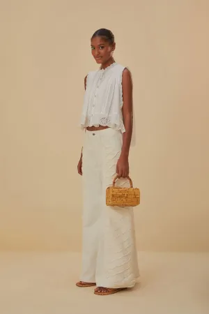 White Crochet Pants Quick-Dry Fabric