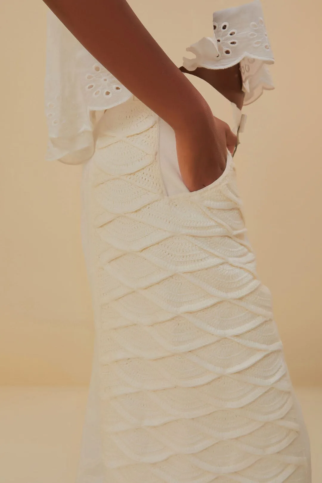 White Crochet Pants FlexFoamPadding Athletic Flex Wear