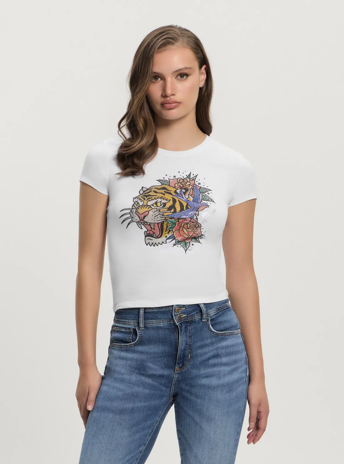 White Crystal Tiger R5 T-Shirt Comfortable All Day Wear Versatile Look