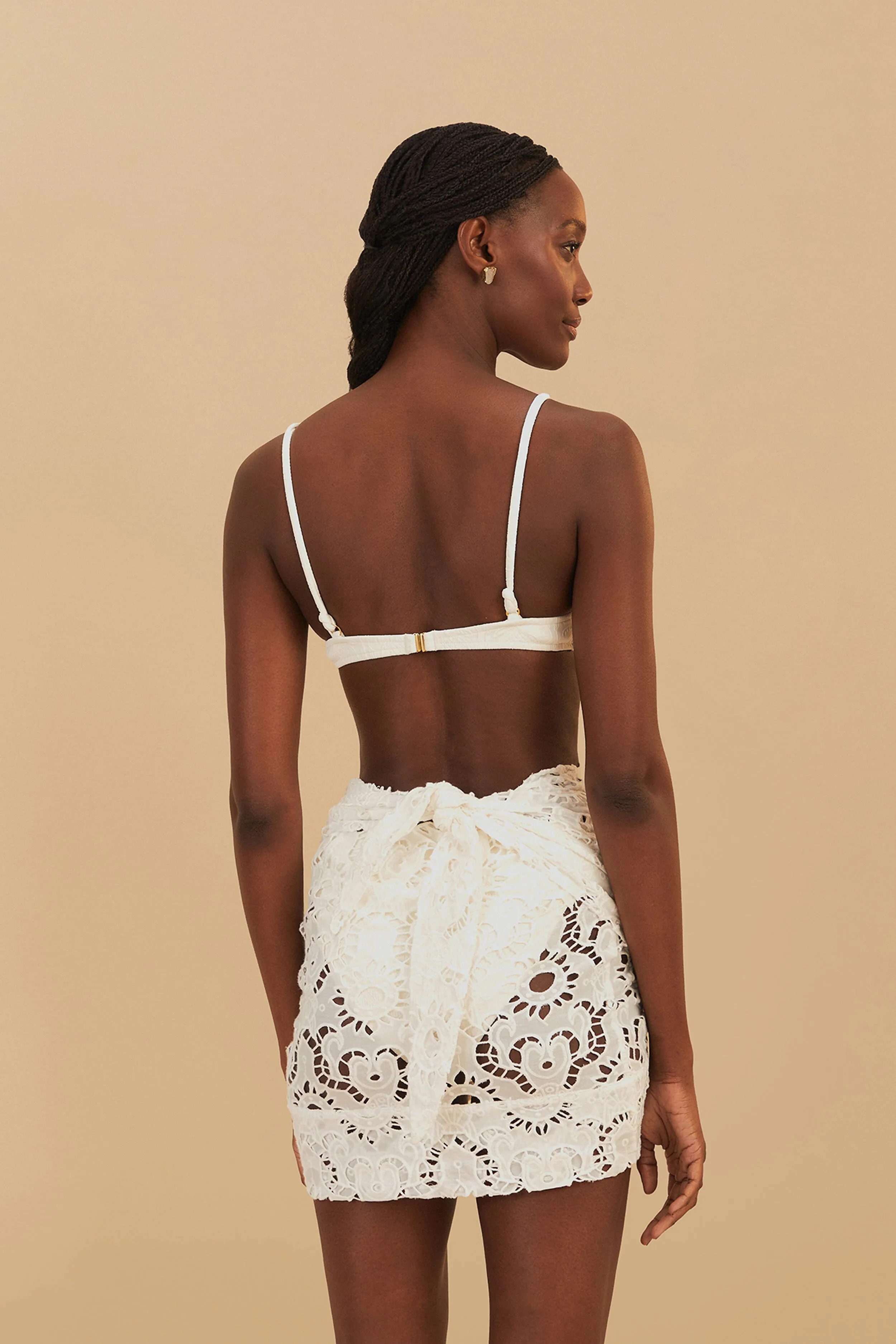 White Sun Eyelet Wrap Mini Skirt Everyday Essential