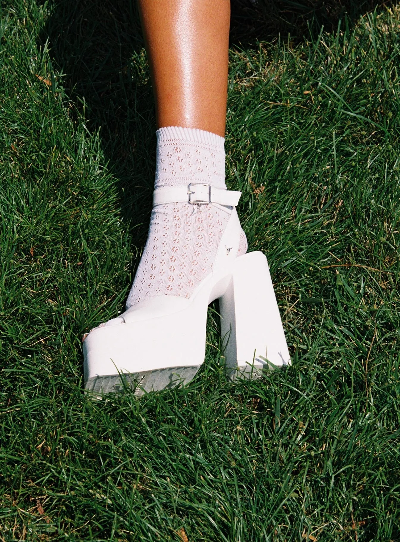 Windsor Smith Monaco Platform Heels White Impact protection Vintage Pumps