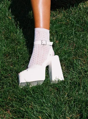 Windsor Smith Monaco Platform Heels White Impact protection Vintage Pumps