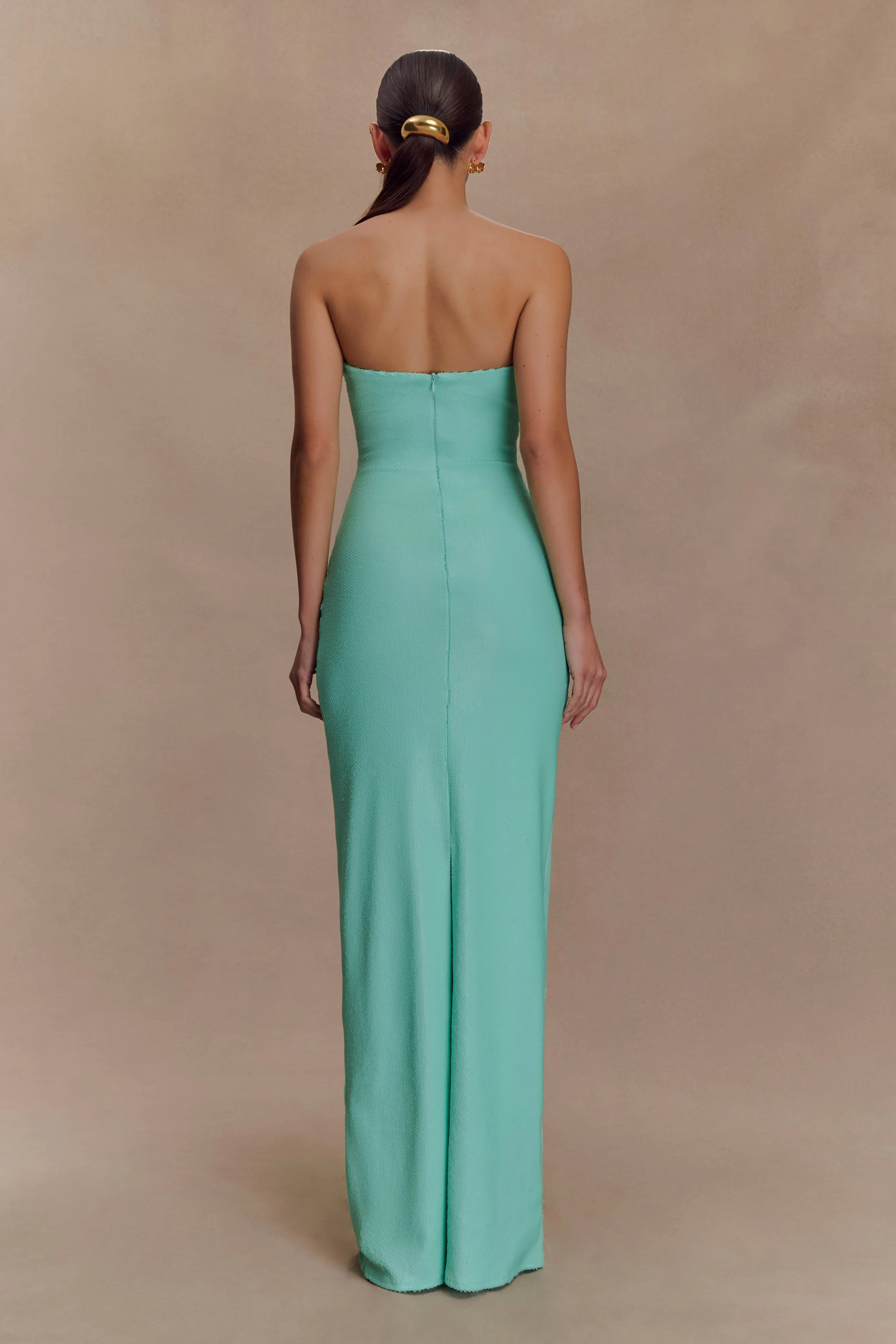 Soft Curve Winston Strapless Sequin Maxi Dress - Lagoon
