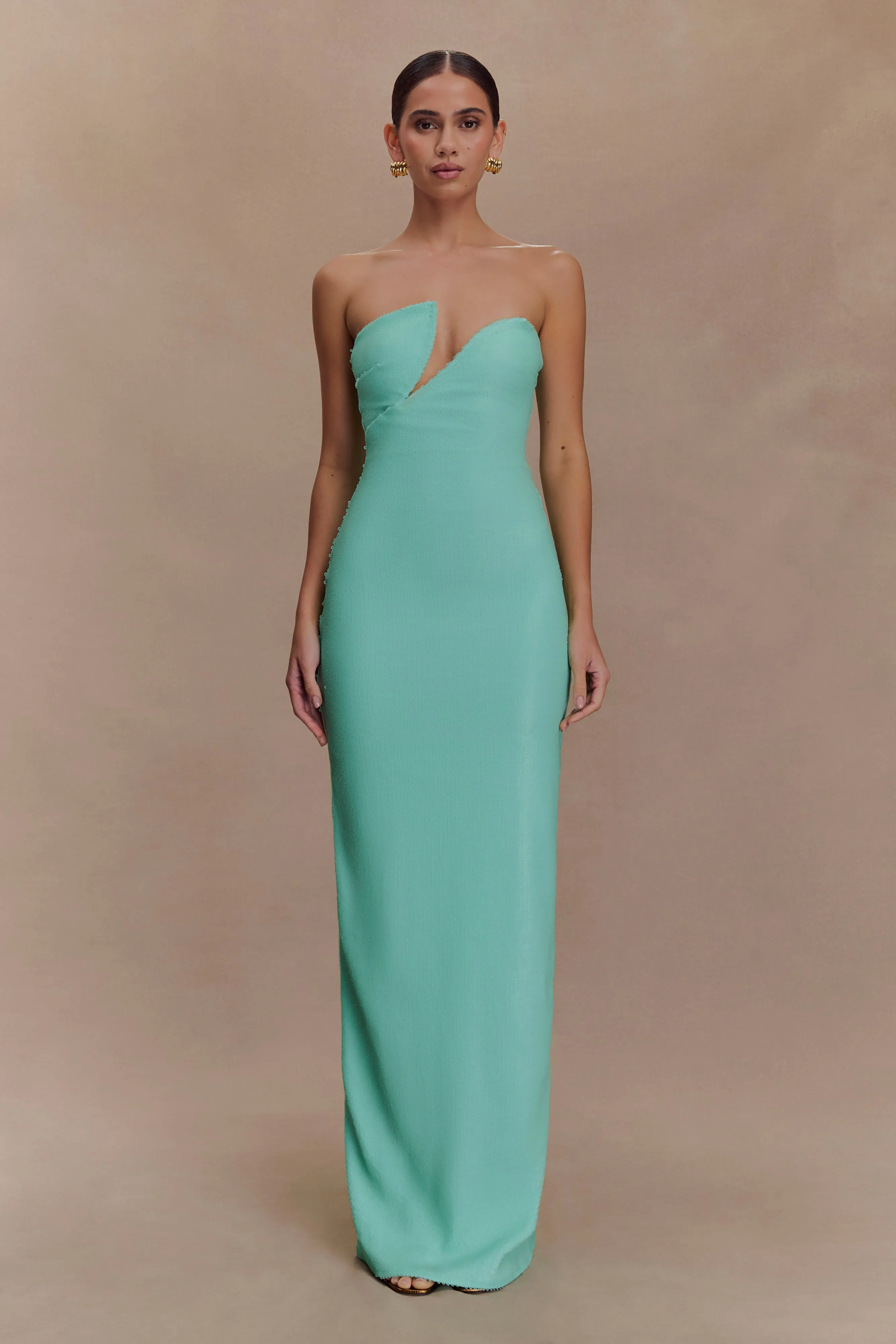 NonSlipClosure Dainty Finish Winston Strapless Sequin Maxi Dress - Lagoon