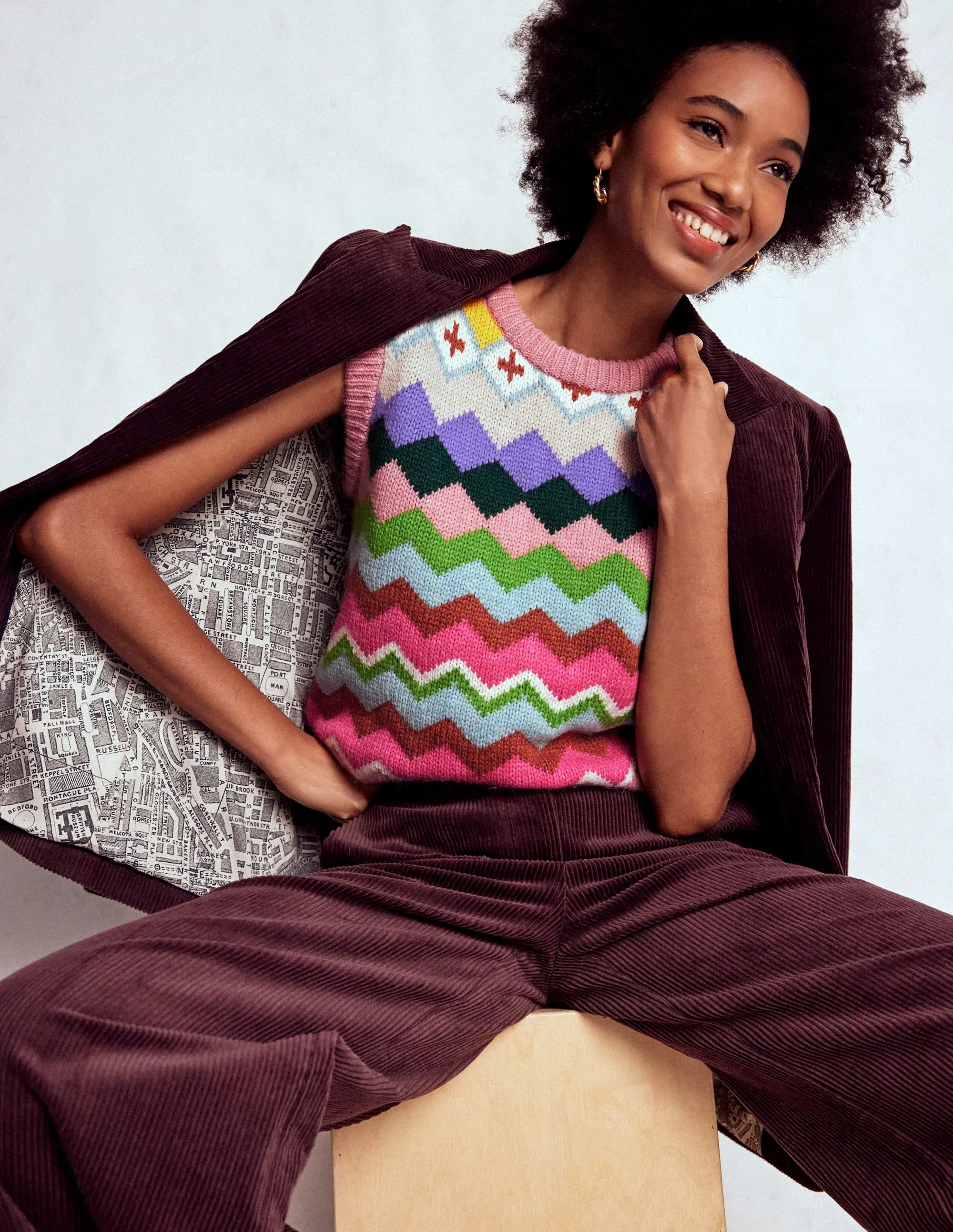 Eleanor Fair Isle Tank-Pink Heritage Fair Isle Reinforced Stress Points