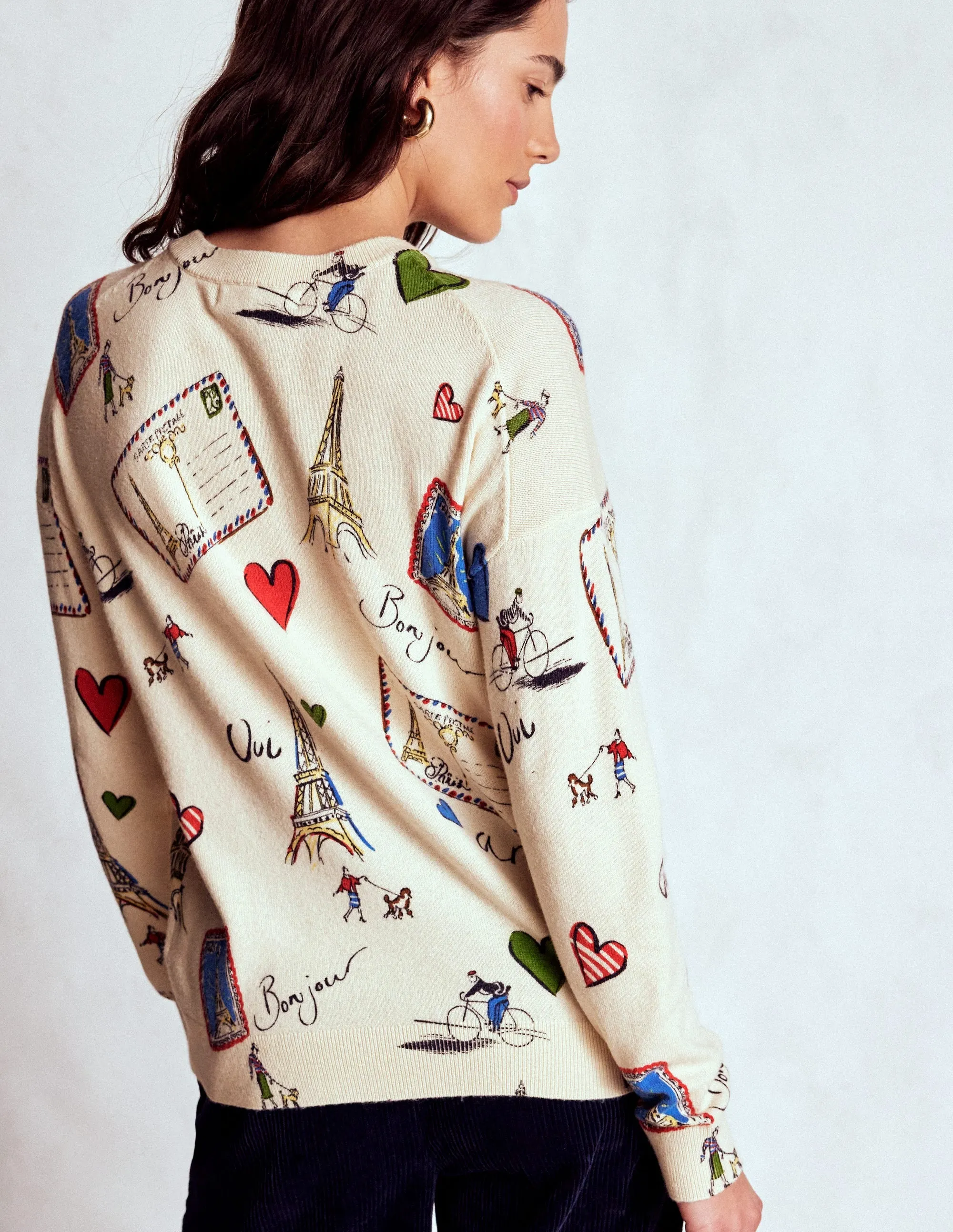 Natasha Novelty Jumper-Ivory, Postcard from Paris Minimalist Aesthetic Texture Tone