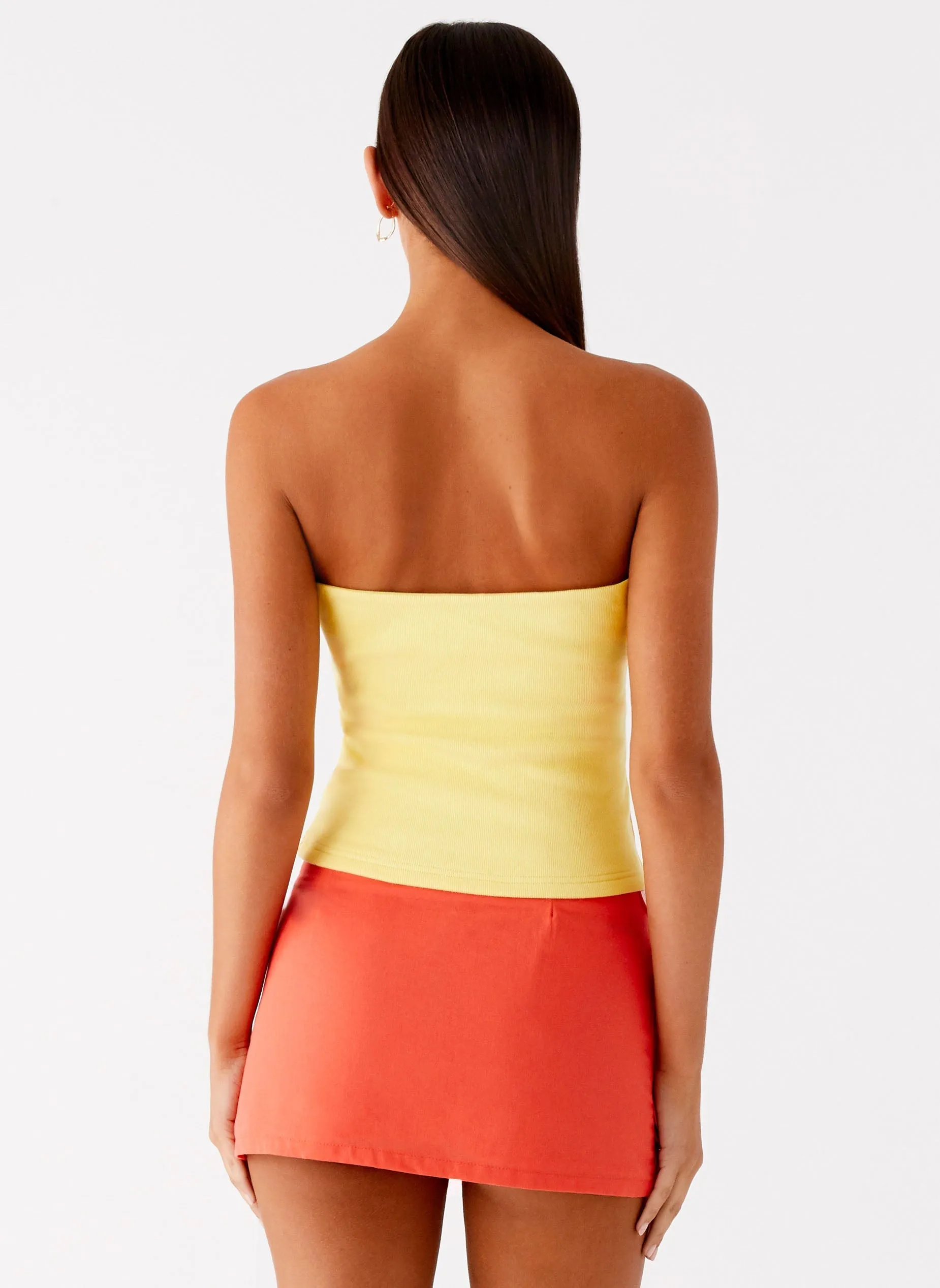 Danta Strapless Top - Yellow Flexible Ribbing Chill Proof