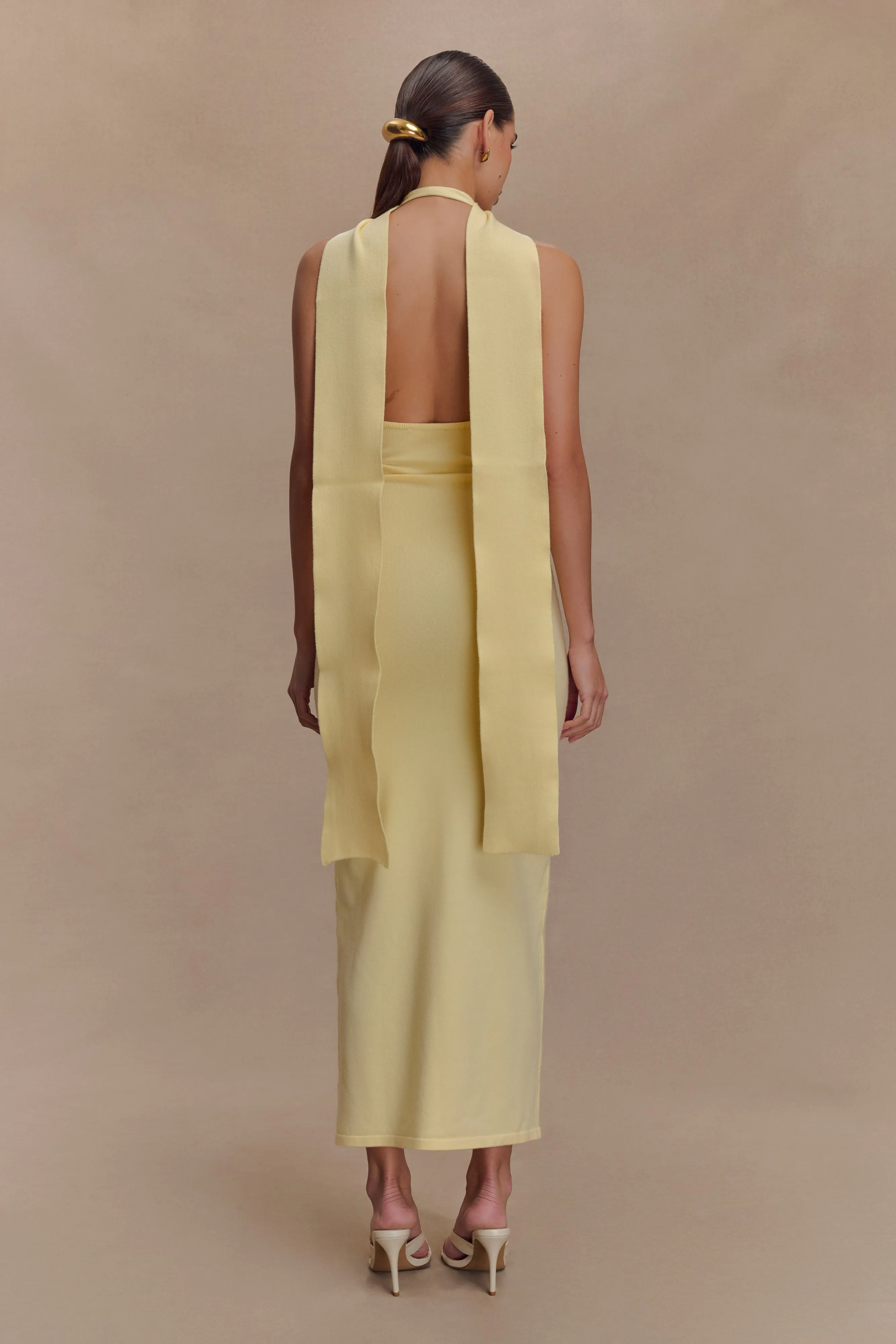 Timeless Appeal Wynn Floral Knit Midi Dress - Lemon