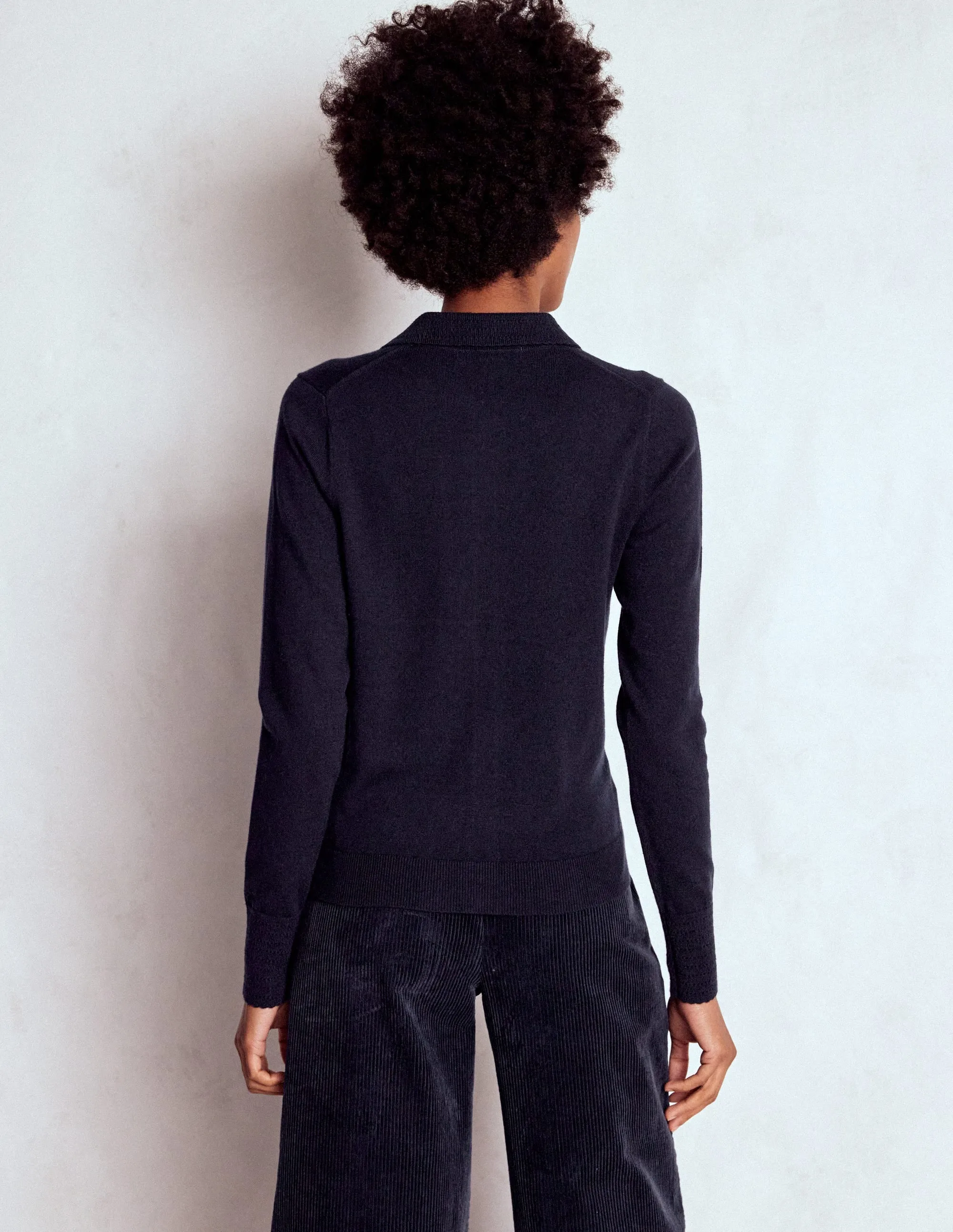 Autumn Layer Briony Stitch Cardigan-Navy