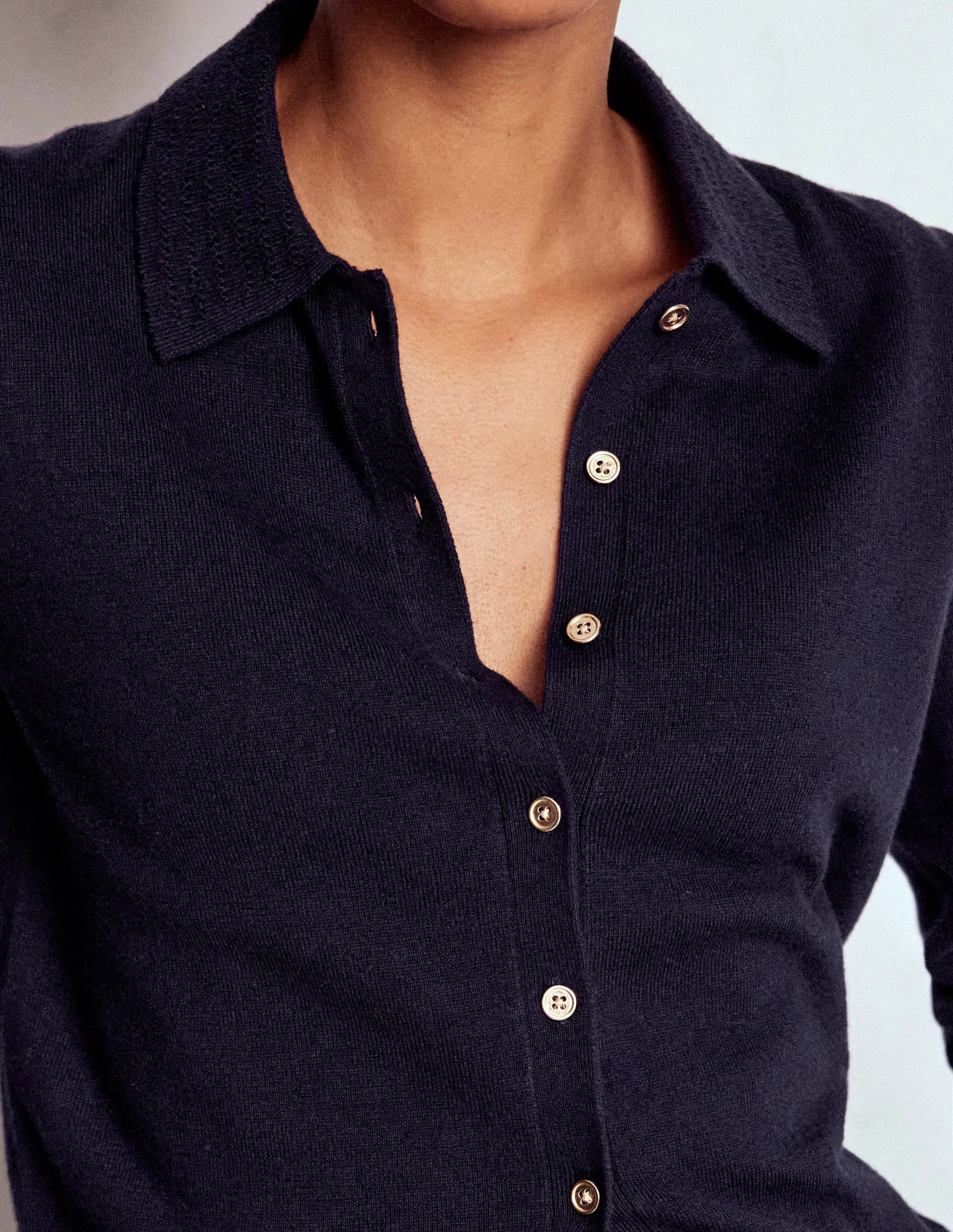 Briony Stitch Cardigan-Navy Neutral Colors Cozy Classic