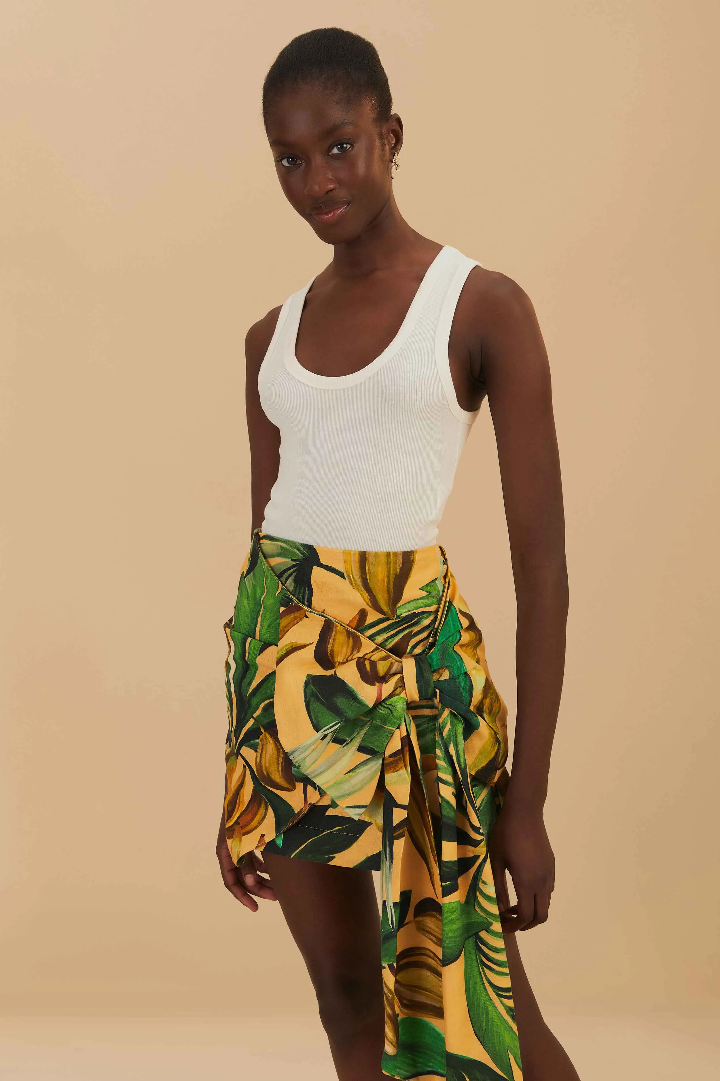 Yellow Bananart Side Bow Mini Skirt hypoallergenic material Minimal Touch