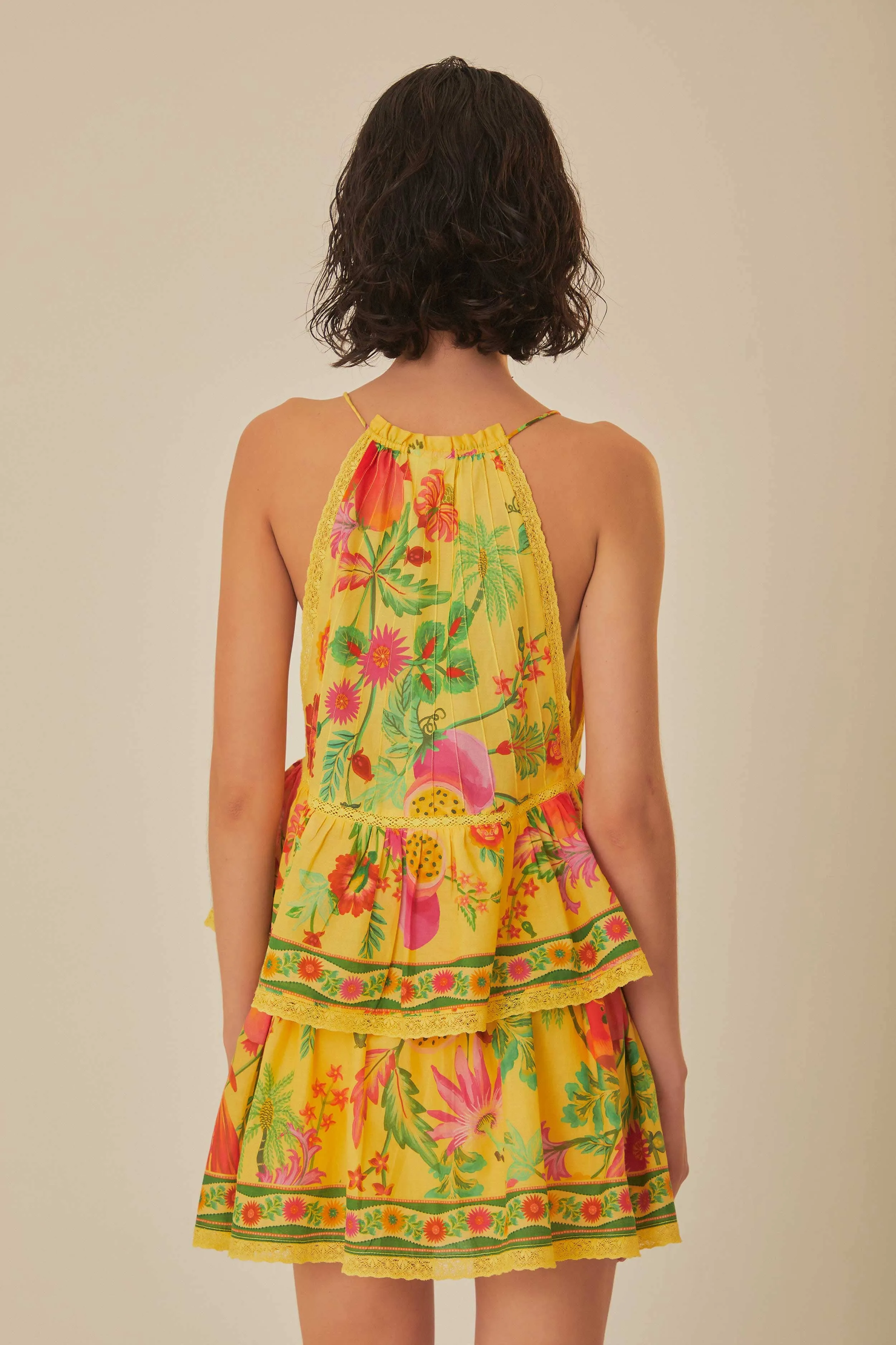 Yellow Delicate Fruit Garden Mini Skirt Bold Statement