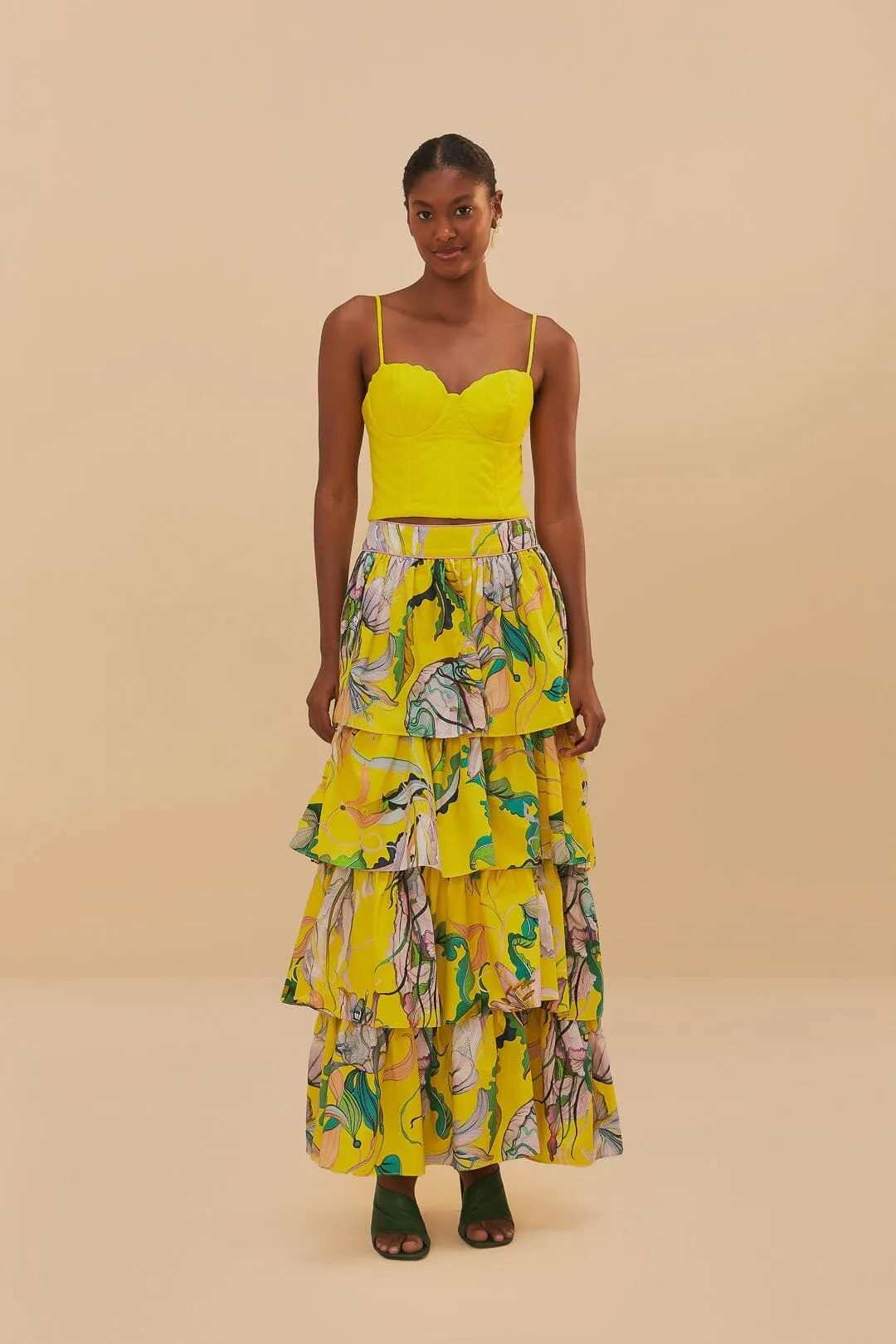 Resale Value Fresh Aesthetic Yellow Jellyfish Bouquet Maxi Skirt