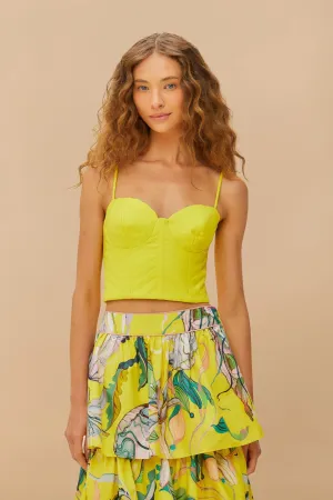 Yellow Sleeveless Shell Crop Top EcoFriendlyDyeProcess Warm Tracksuit