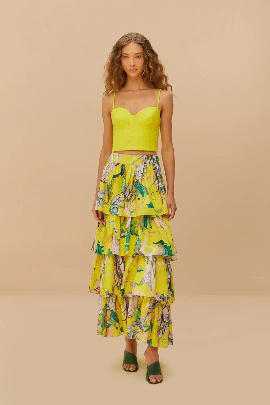 Organic Cotton Dream Feel Yellow Sleeveless Shell Crop Top