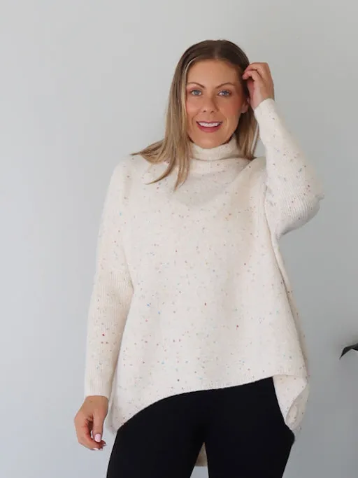 Fall Favorites Unisex Fit Yolanda Knit - Cream Fleck