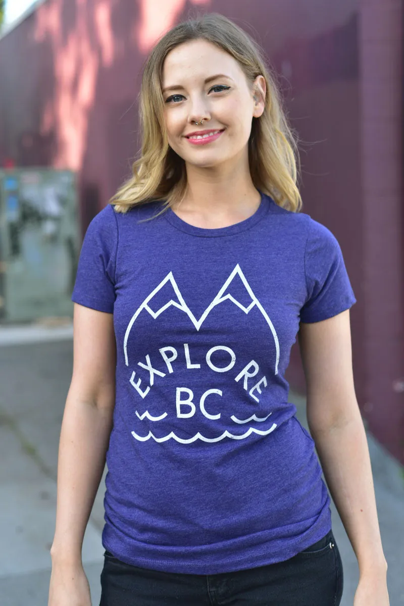 Abstract print Explore BC V-neck T-shirt (Womens)